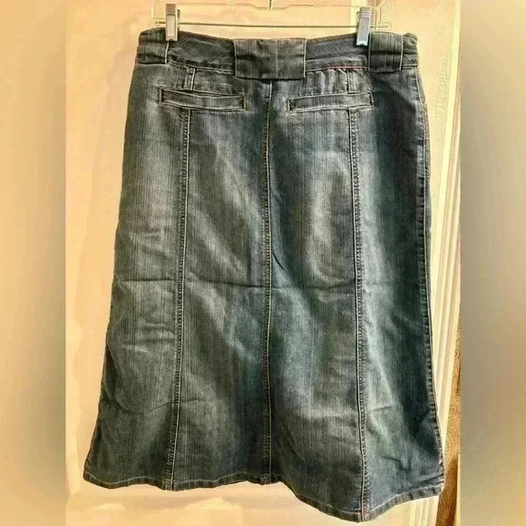 Vintage Cherokee Flared Denim Maxi Skirt Women’s Size 10 Medium Wash - Picture 2 of 7